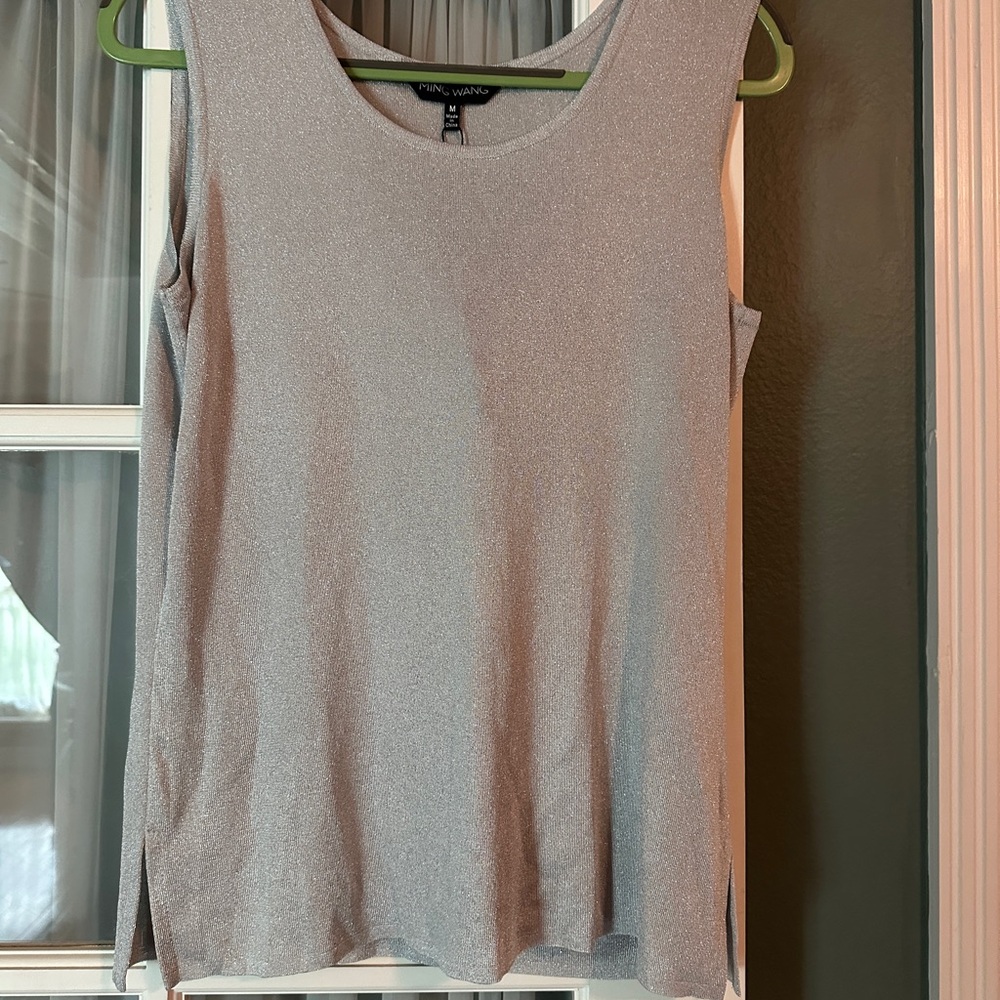 NWT Ming Wang Metallic Gold Sleeveless Top - Size M